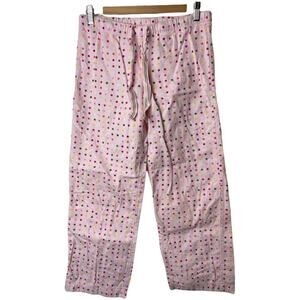 Gap Body Pink Multicolor Polka Dot Flannel Pajama Pants Women's Size S